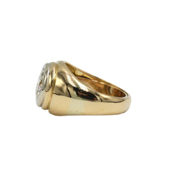 Yellow Gold and Diamond Signet Ring