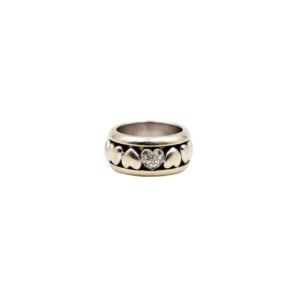 Bague Bandeau PIAGET "Coeur" en or blanc et diamants