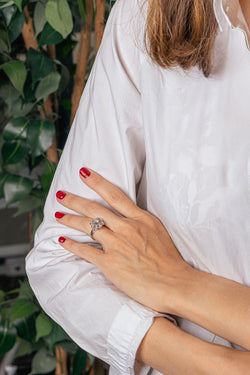 Bague Marguerite  Or blanc Diamant