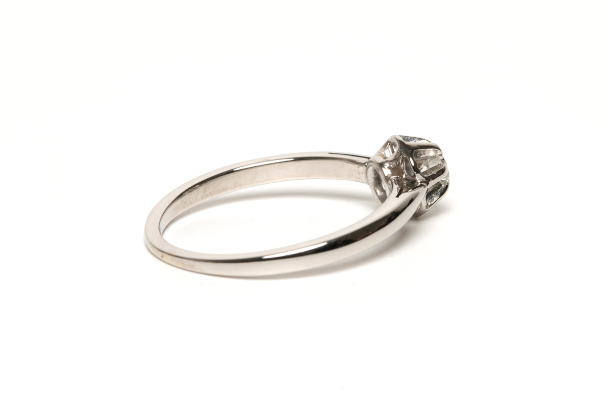 Bague Solitaire en or blanc et diamant