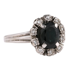 White Gold, Sapphire, and Diamond Ring