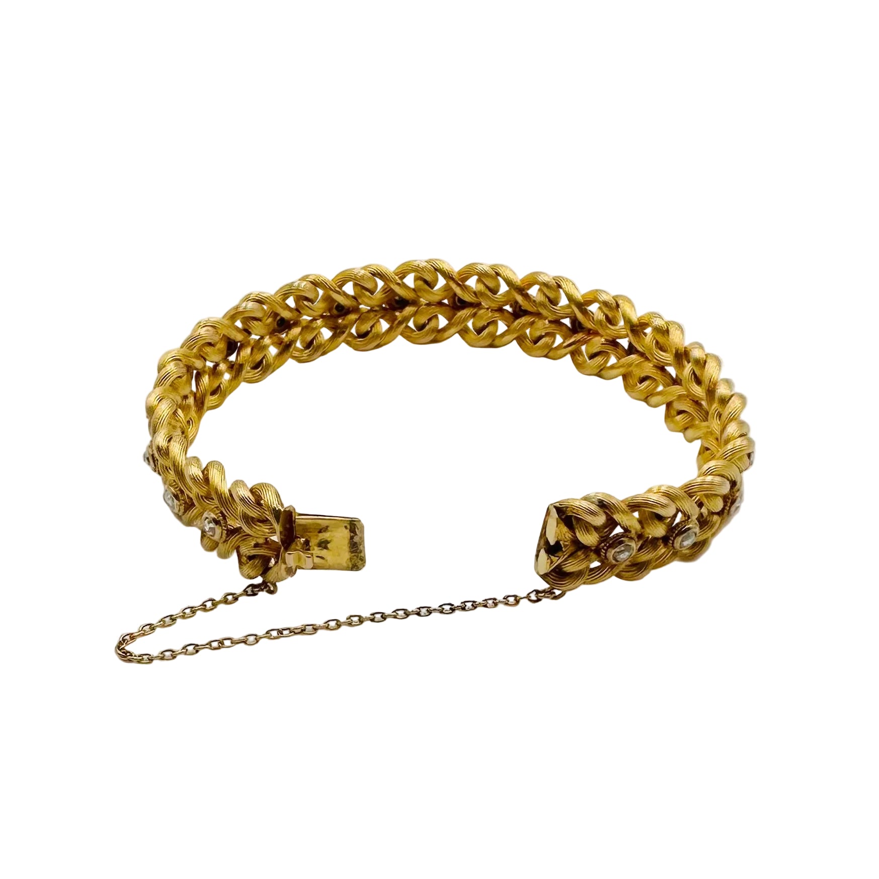 Bracelet Braided in yellow gold and diamonds