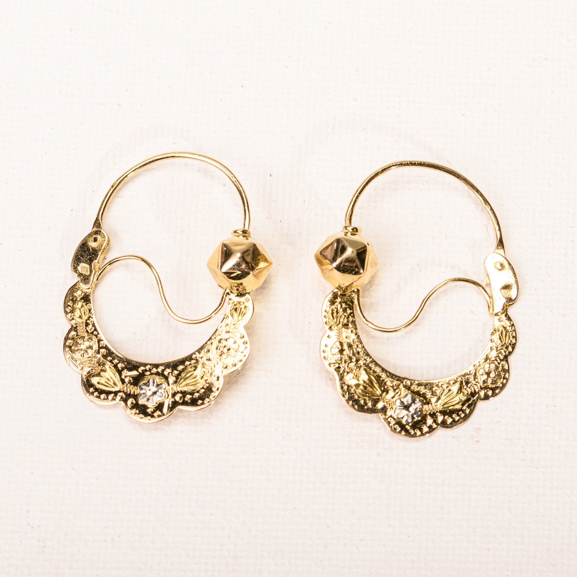 Boucles d'oreilles Créoles en or polychrome