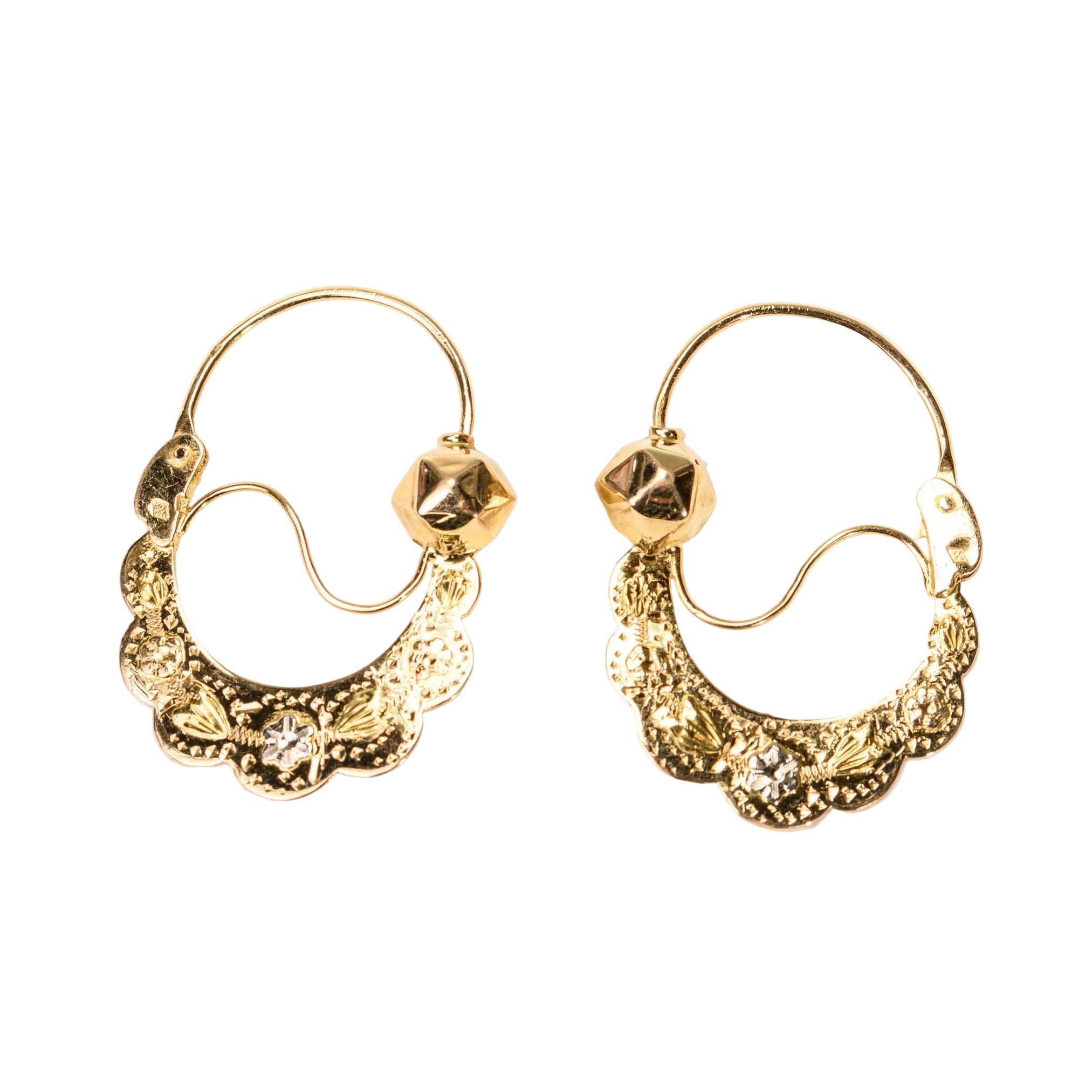Polychrome gold Hoop earrings