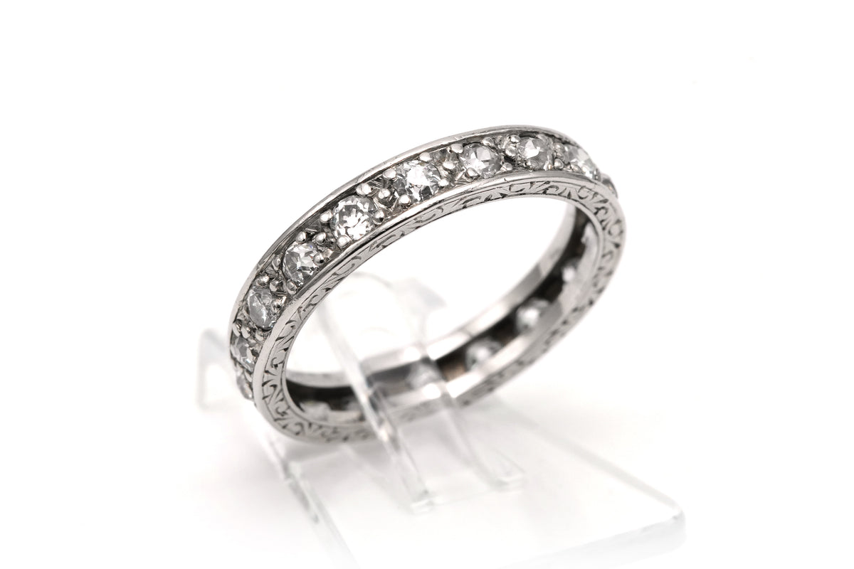 White Gold and Diamond Wedding Band