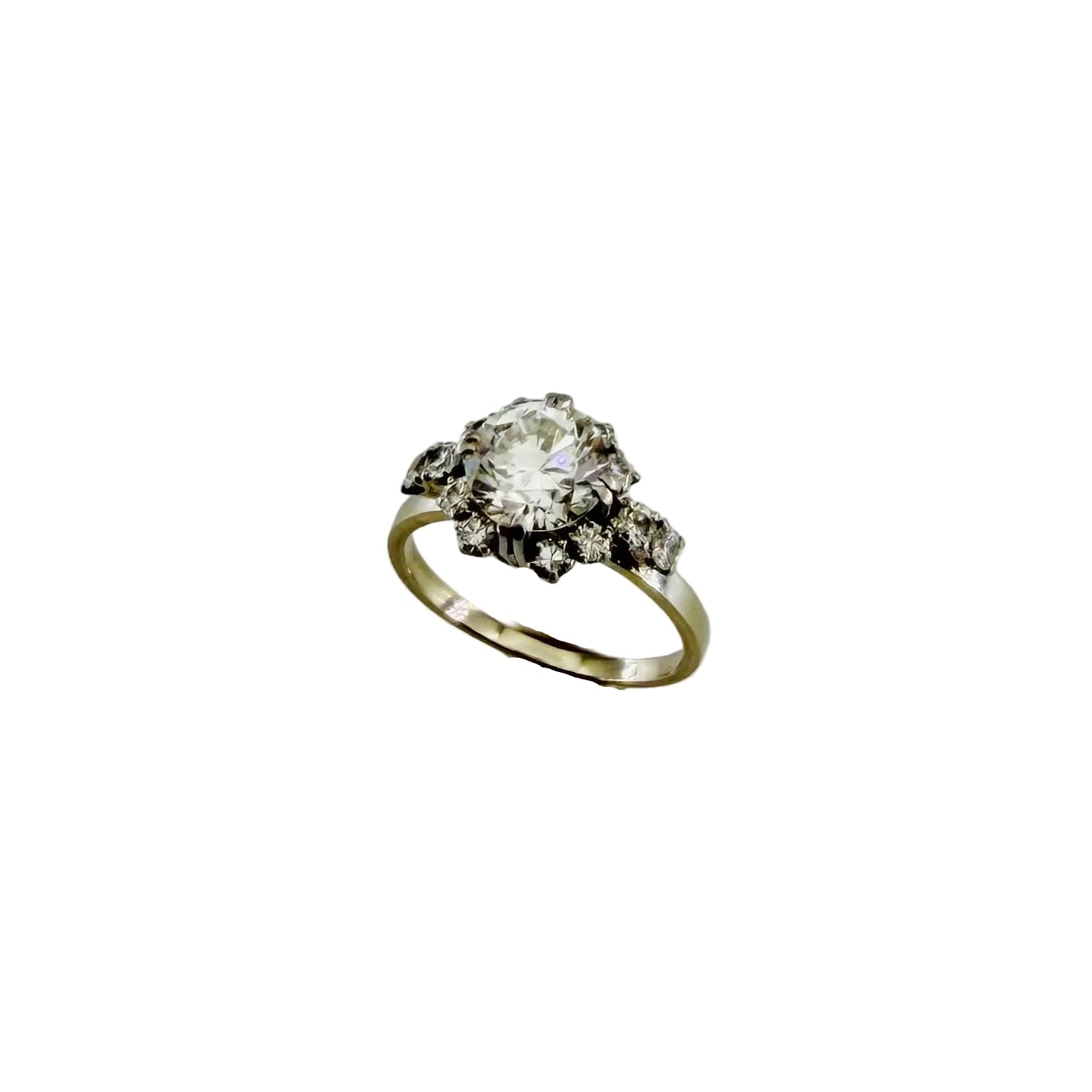 Solitaire Ring in Platinum, White Gold, and Diamonds