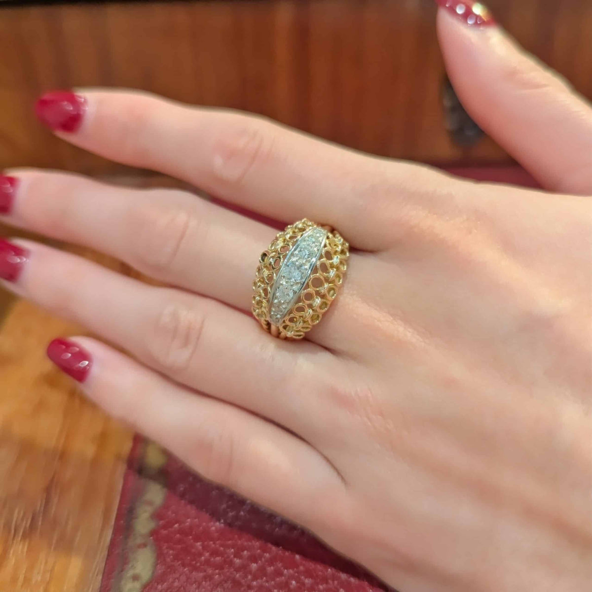 Yellow Gold and Diamond Dome Ring