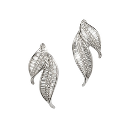 White Gold, Platinum, and Diamond Clip-On Earrings