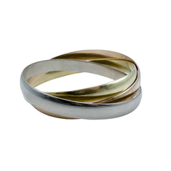 Bangle in yellow gold, white gold, and rose gold