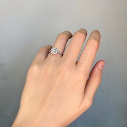 White Gold Solitaire Ring with Diamonds