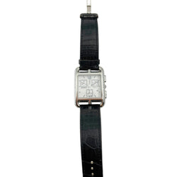 HERMÈS "Cape Cod Chrono" Watch in Steel and Leather