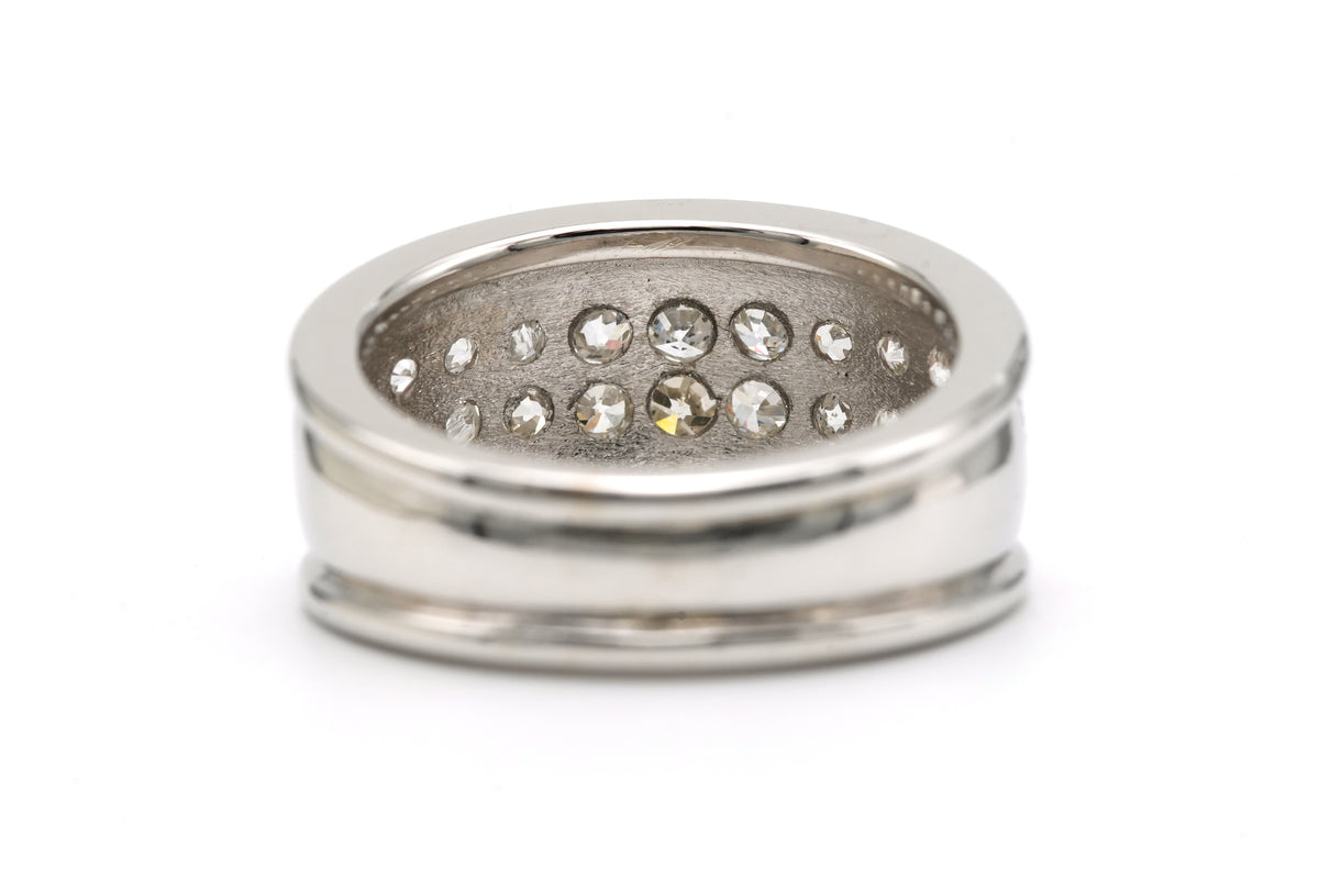 Bague Jonc en or blanc et diamants