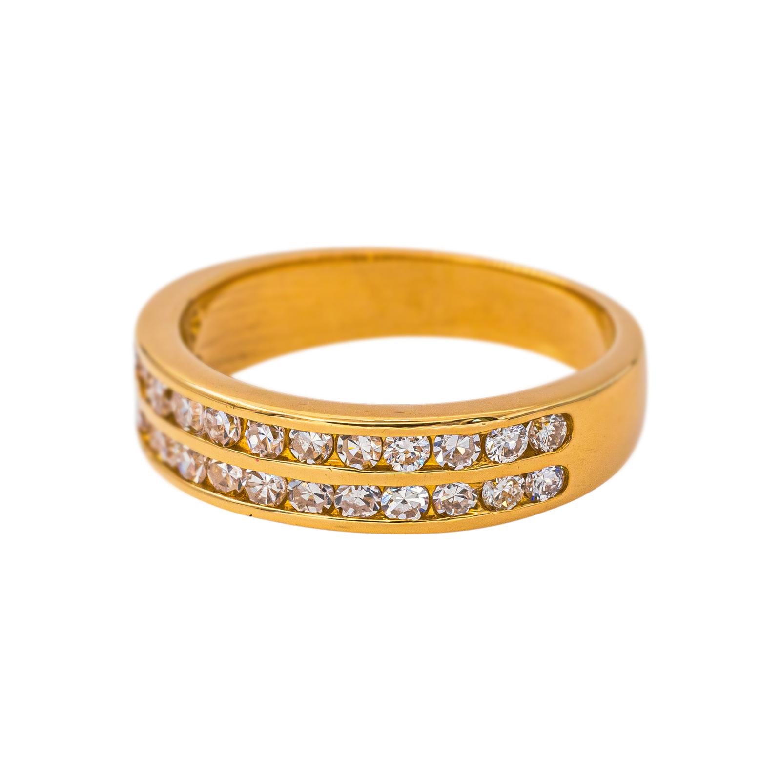 Bague Demi-alliance Or jaune Diamant