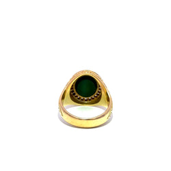 Bague Chevalière en or jaune, camée et diamants