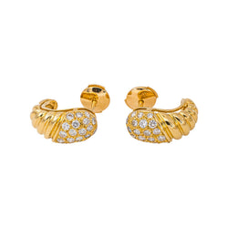 Boucles d'oreilles Demi-créoles Or jaune  Diamant