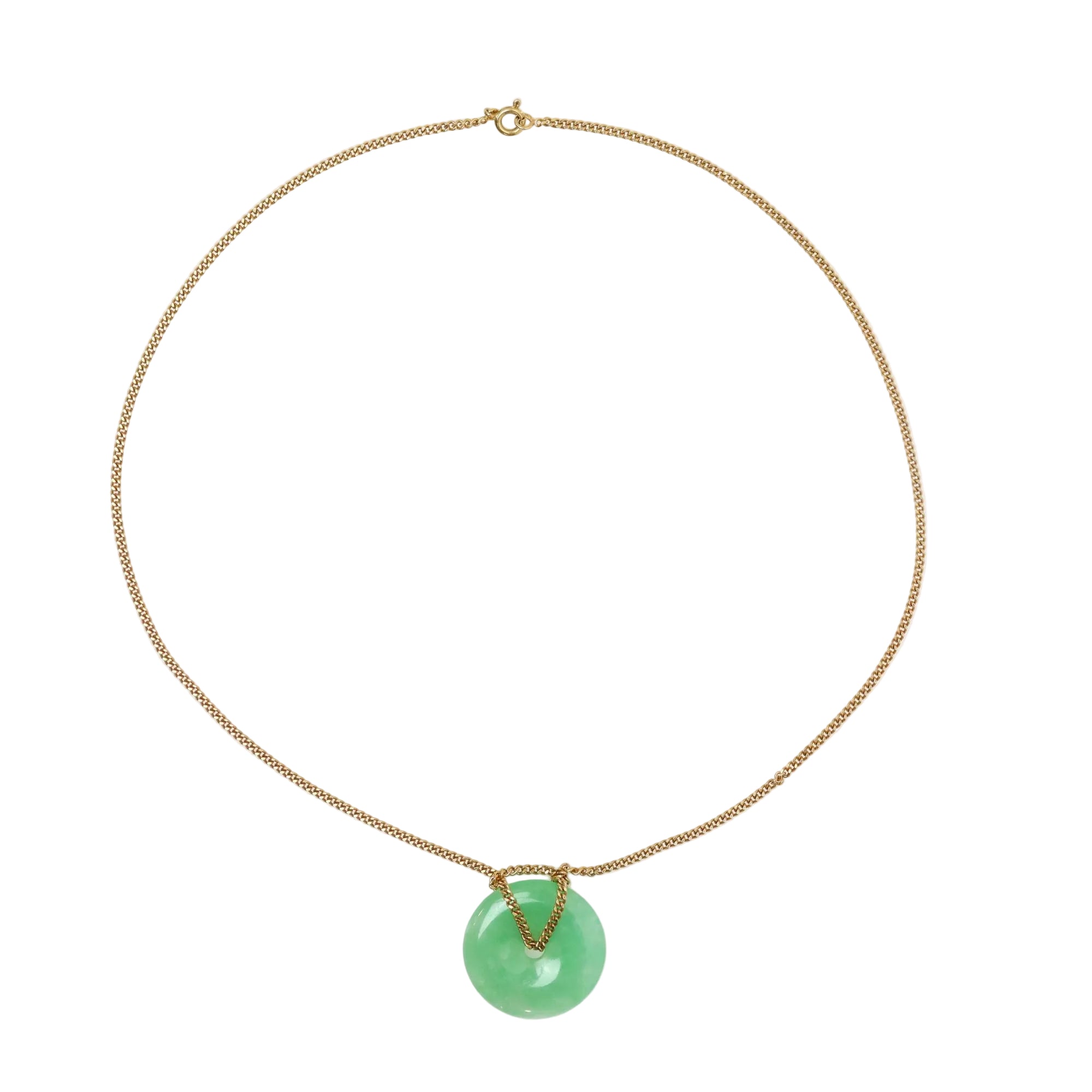 Collier Pendentif en or jaune et jade