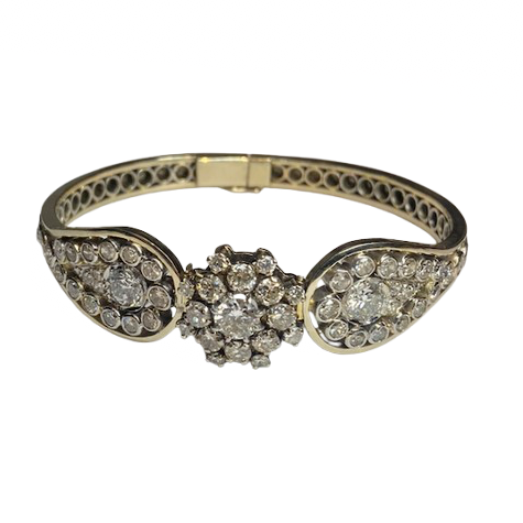 VINTAGE 18K Gold Bracelet with Diamonds, Approx. 6.50–7 CTS