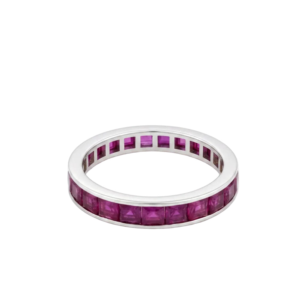 White gold and Ruby Wedding band ring
