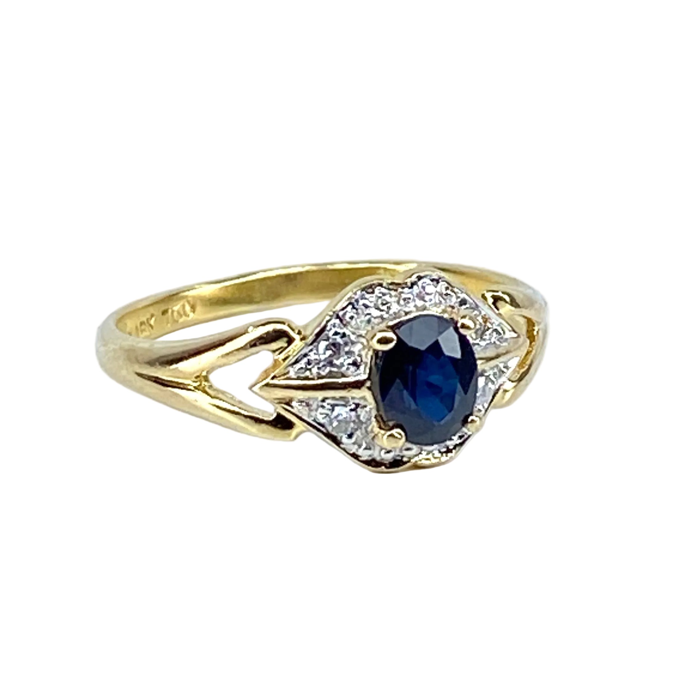 Gold, Sapphire, and Diamond Ring