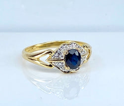 Gold, Sapphire, and Diamond Ring
