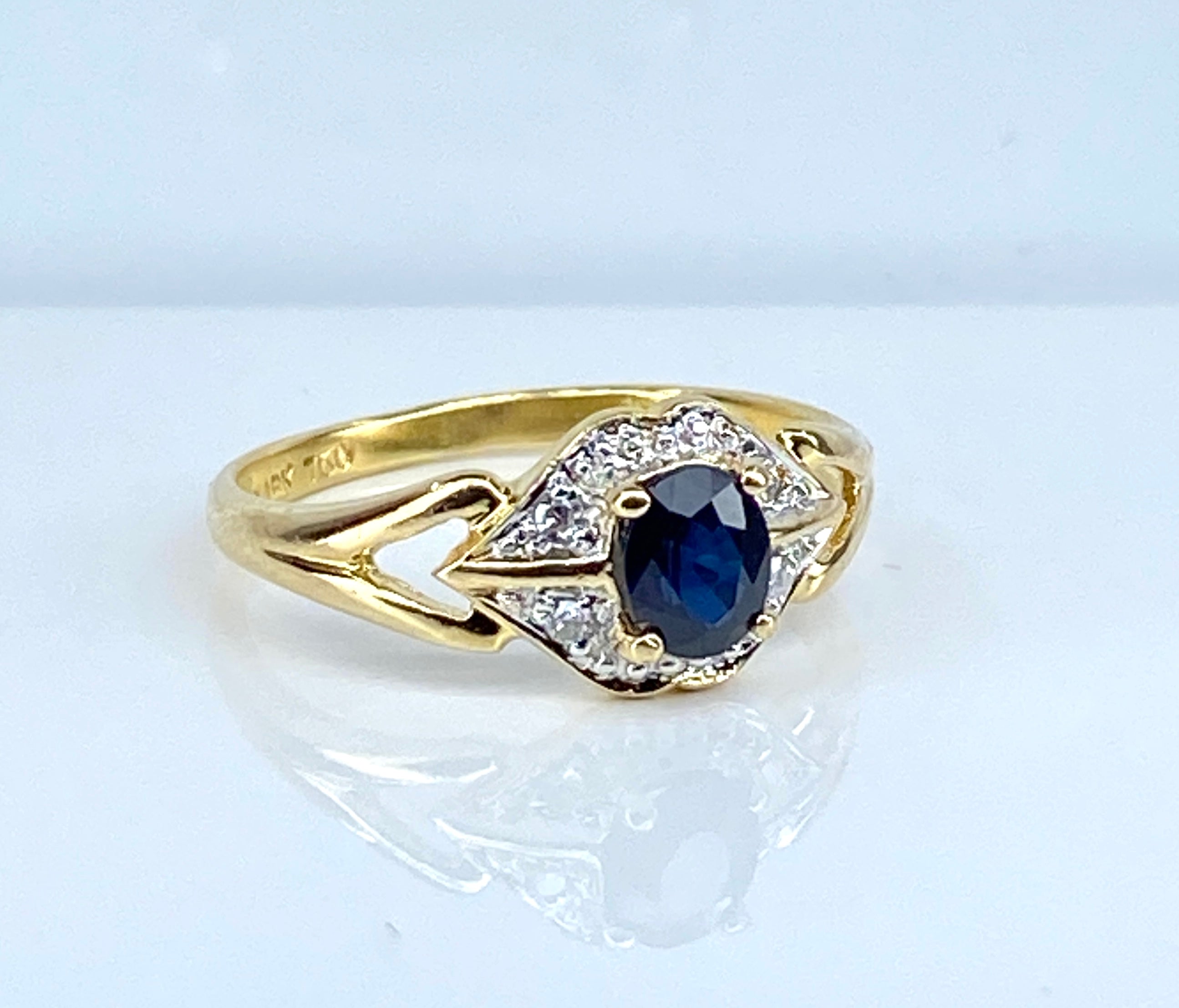Gold, Sapphire, and Diamond Ring