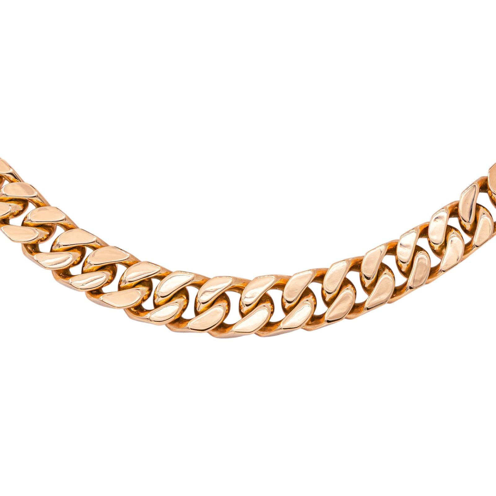 Rose gold curb chain necklace