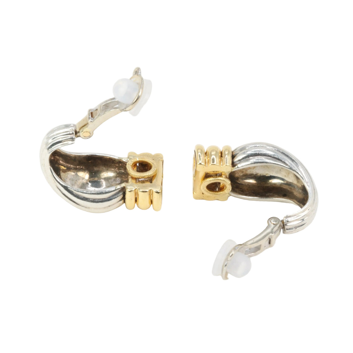 O.J. PERRIN Clip-On Earrings in Yellow gold and Silver