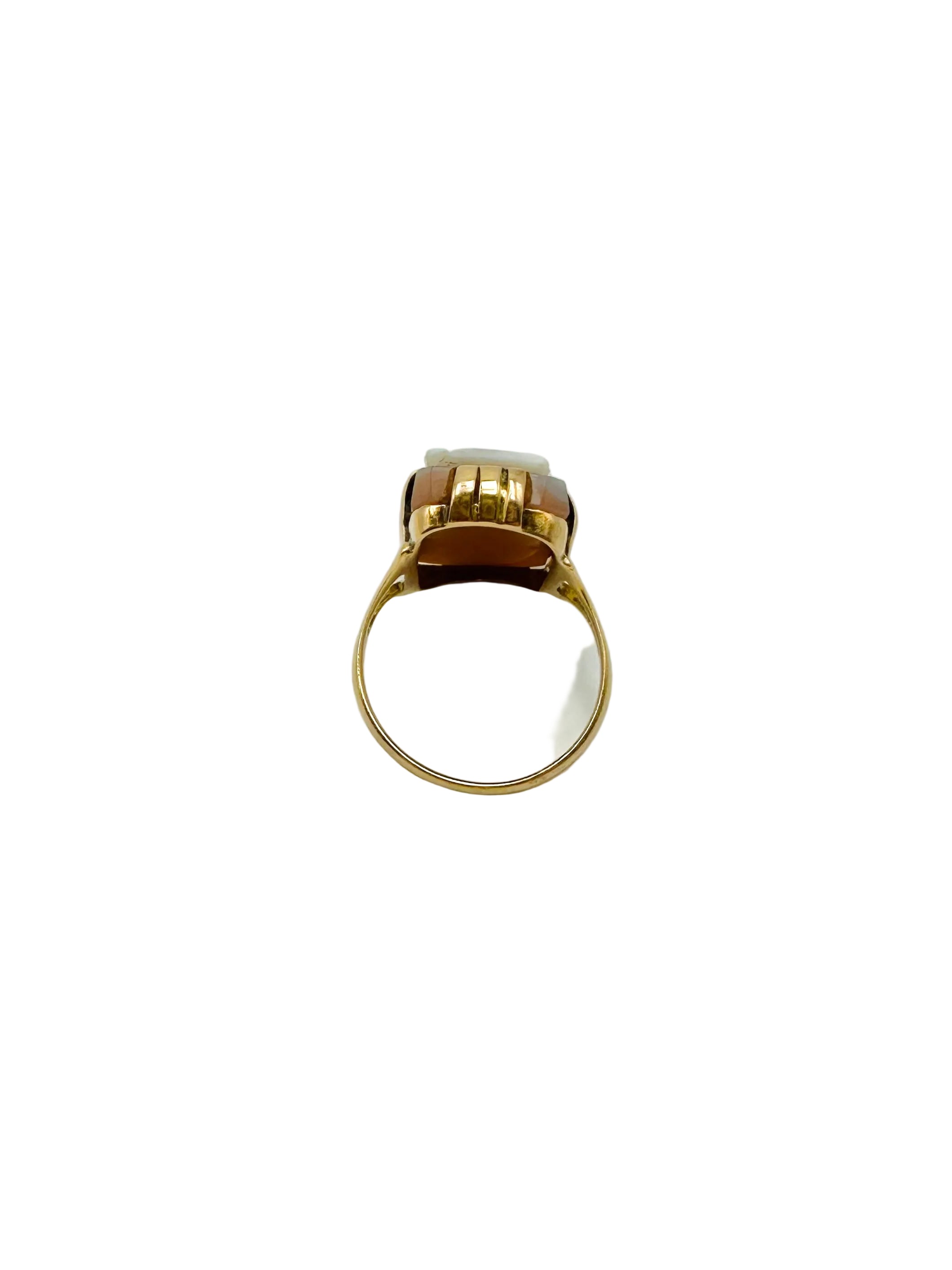 Rose gold and Carnelian Cameo Ring