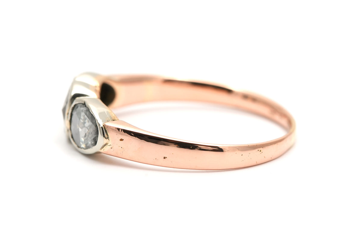 Bague Trilogie en or jaune, argent et diamants