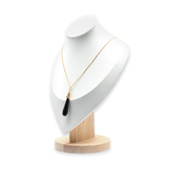 Yellow Gold Necklace with Onyx and Diamond Pendant