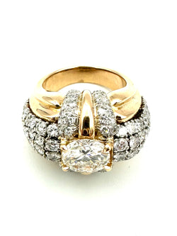 Gold, Platinum, and Diamond Ring