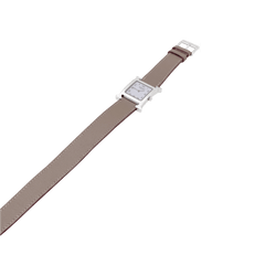 HERMÈS "Heure H" GM Watch in Steel and Leather