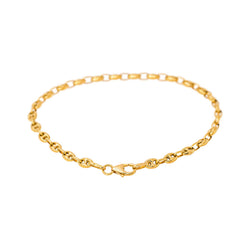 Yellow Gold Coffee Bean Link Bracelet
