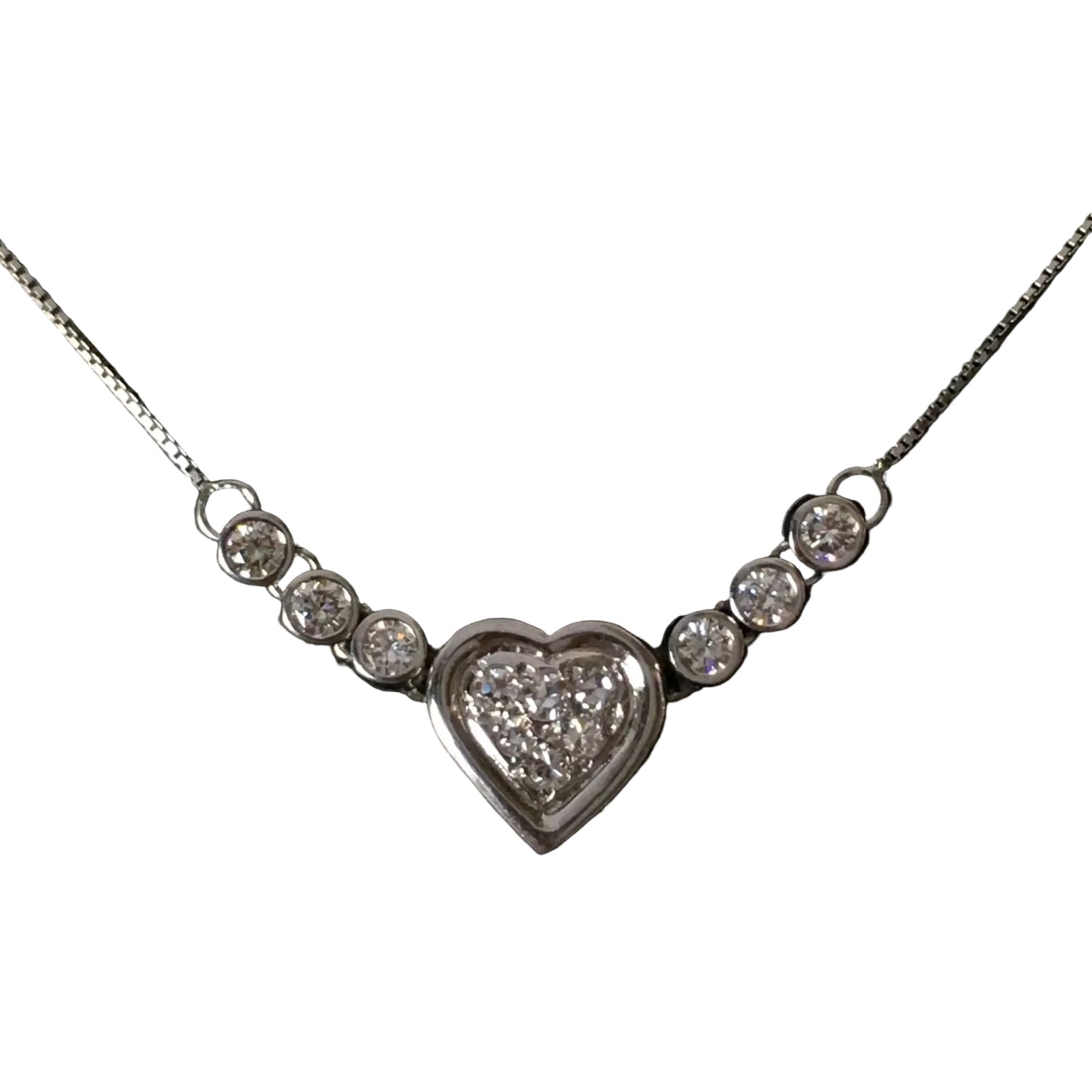 Necklace Pendant in White gold and Diamonds