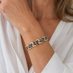 Yellow Gold Bracelet with Sapphires and Diamonds