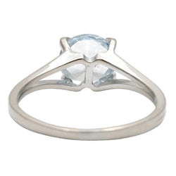 White Gold and Aquamarine Solitaire Ring