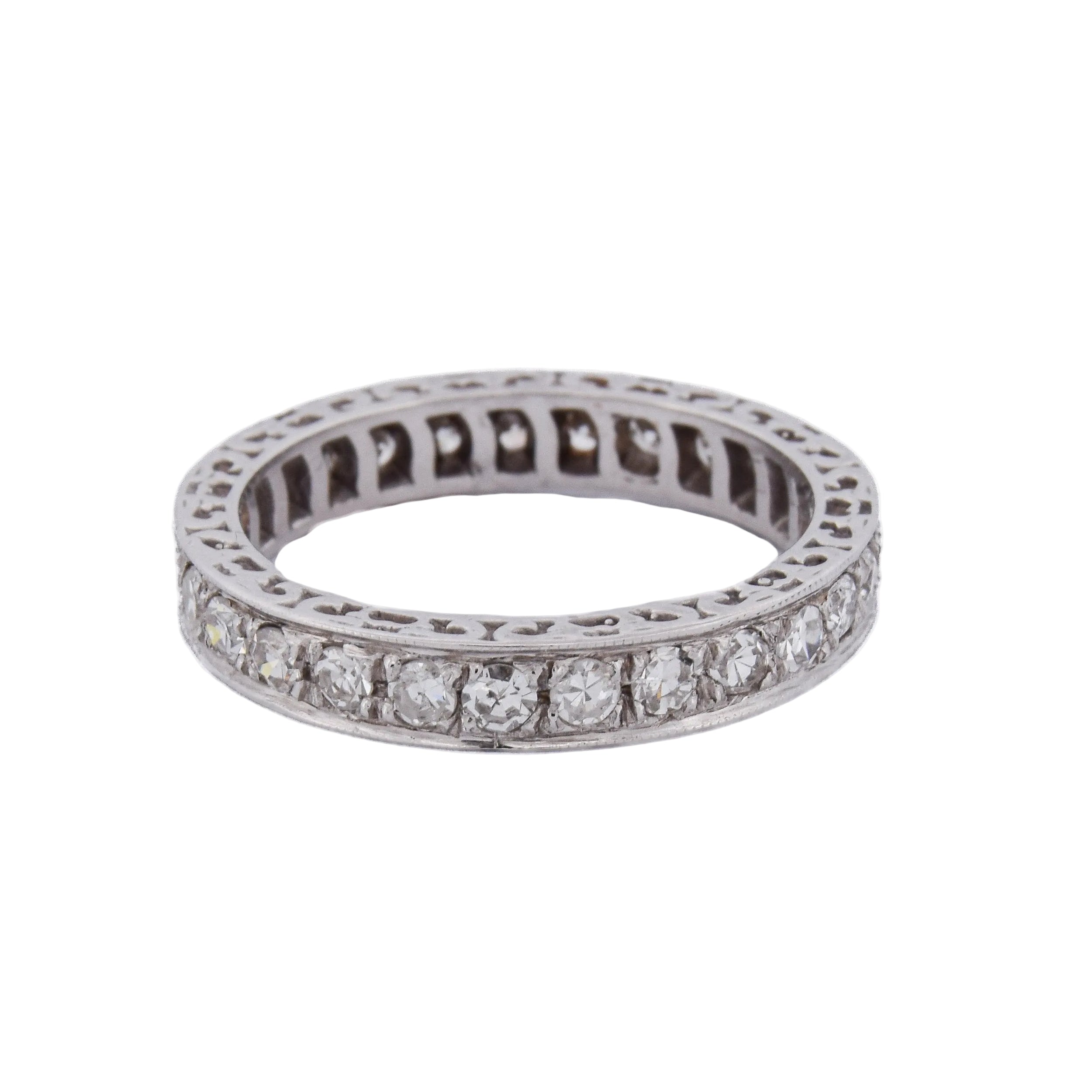 White Gold and Diamond Wedding Band