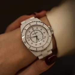 CHANEL "J12" Watch in Ceramic and Diamonds