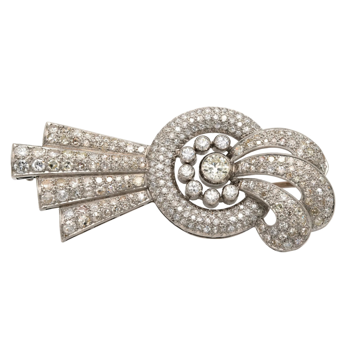 Broche Épingle en or blanc et diamants