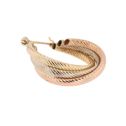 Single hoop earring in white gold, yellow gold, and rose gold