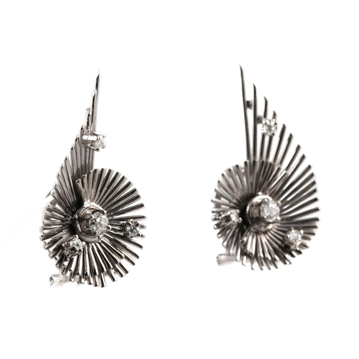 White Gold and Diamond Clip-On Earrings