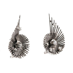 White Gold and Diamond Clip-On Earrings