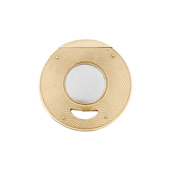 Coupe cigare en or jaune guilloché et acier.