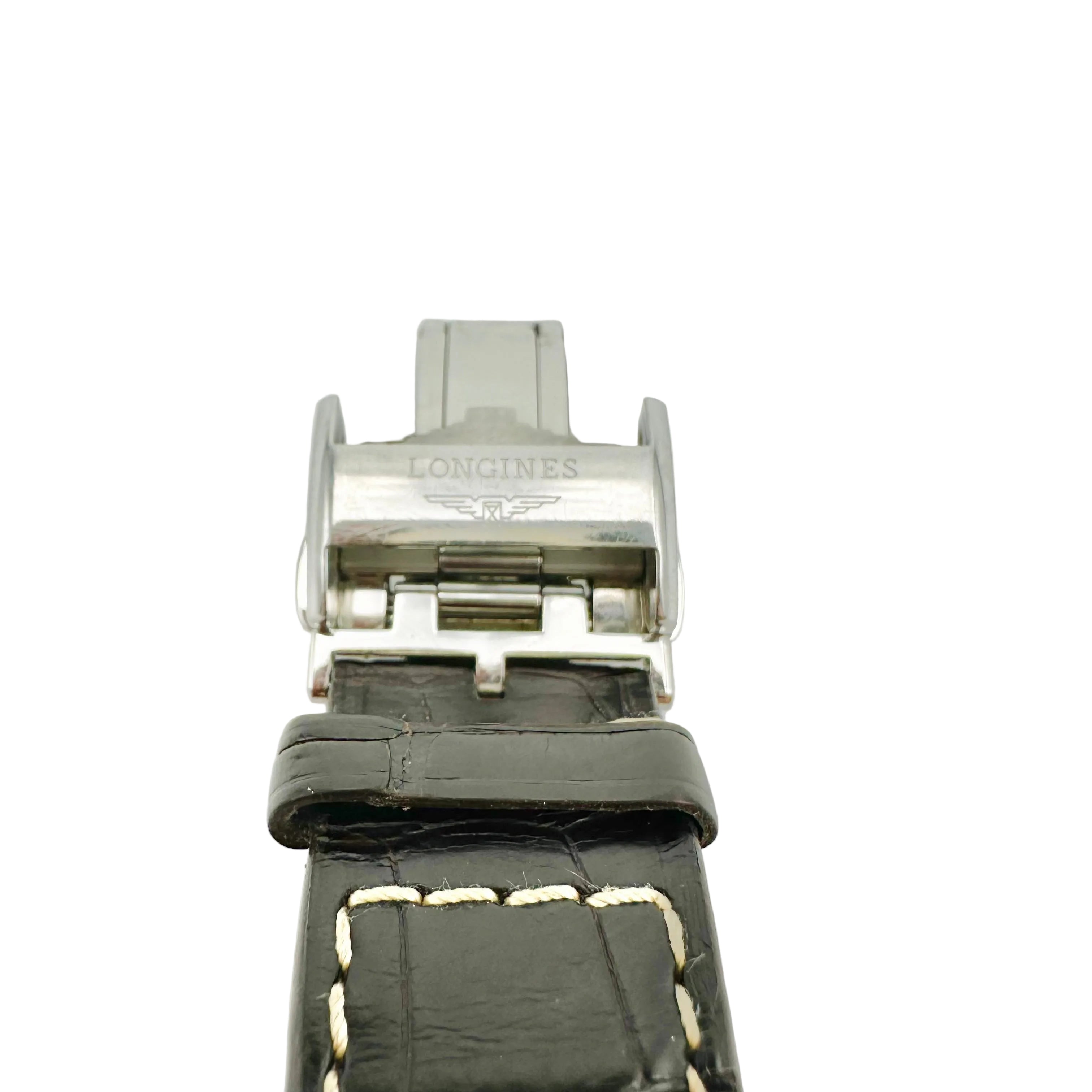 Watch LONGINES "Chrono Moonphase Master Collection" in steel and leather