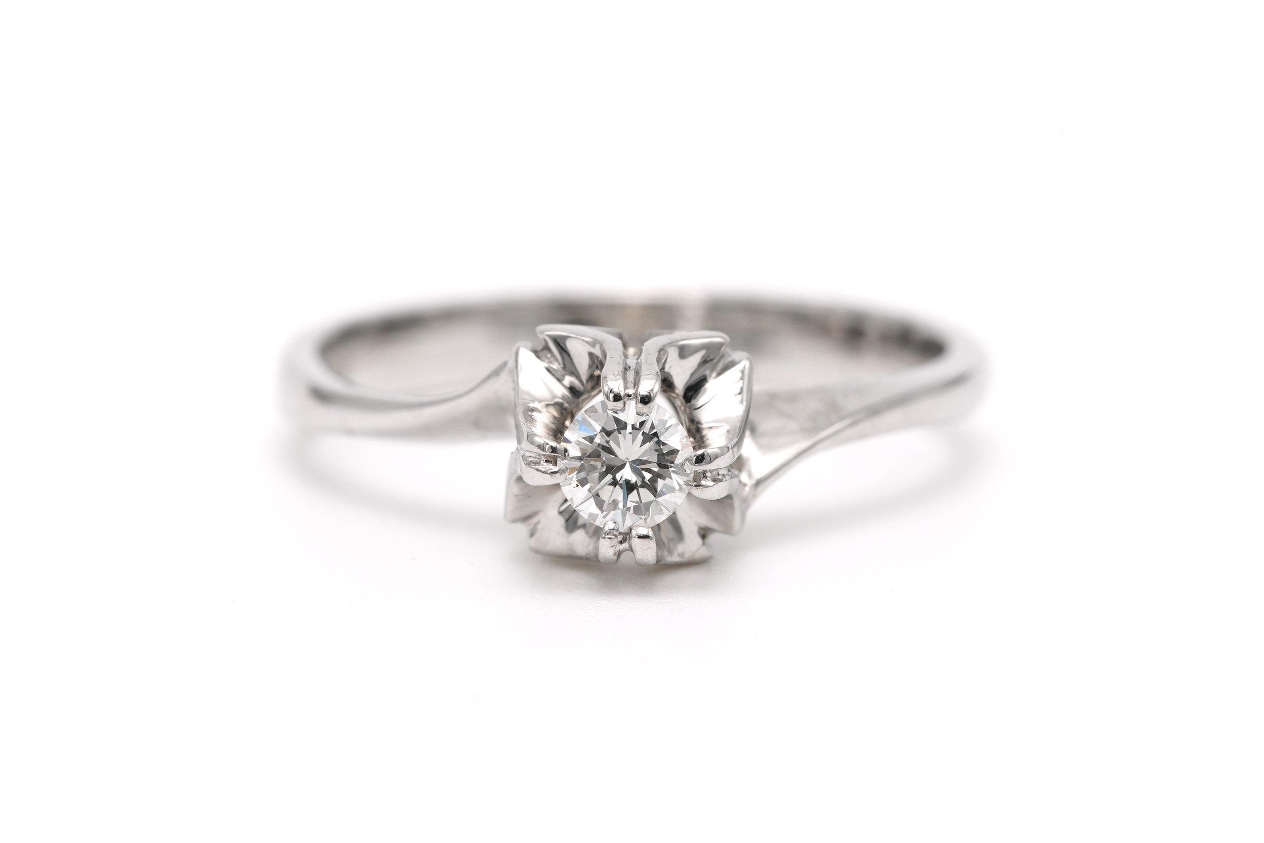 Bague Solitaire en or blanc et diamant