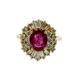 "Entourage" Ring in Yellow Gold, Rubies, and Diamonds