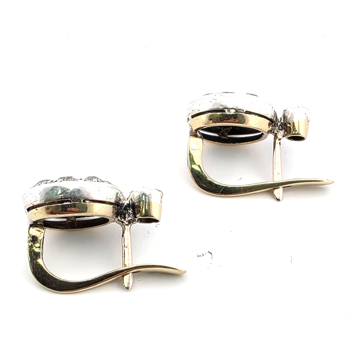 Yellow Gold and Diamond Lever-back Earrings