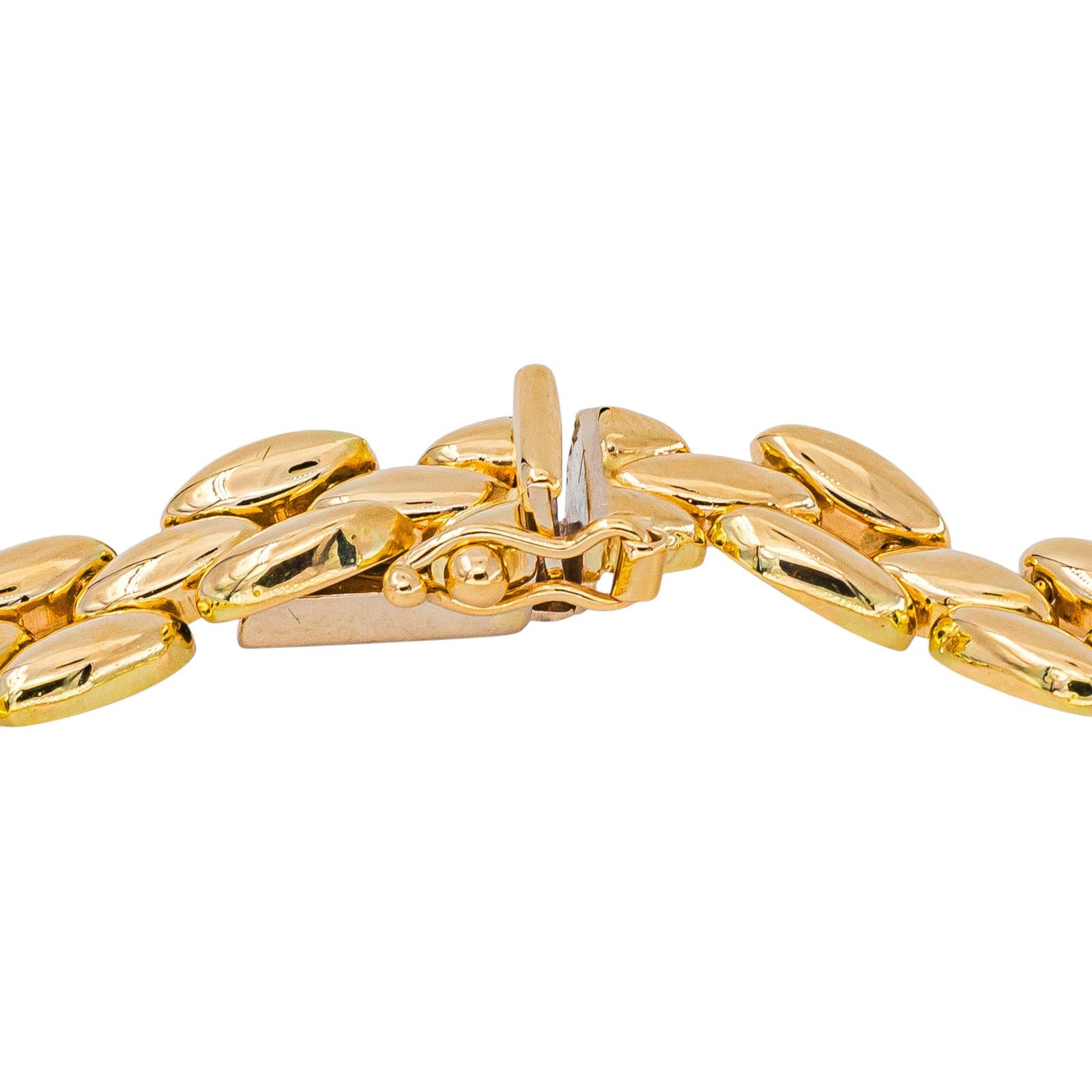 Yellow Gold Rice-Grain Link Bracelet