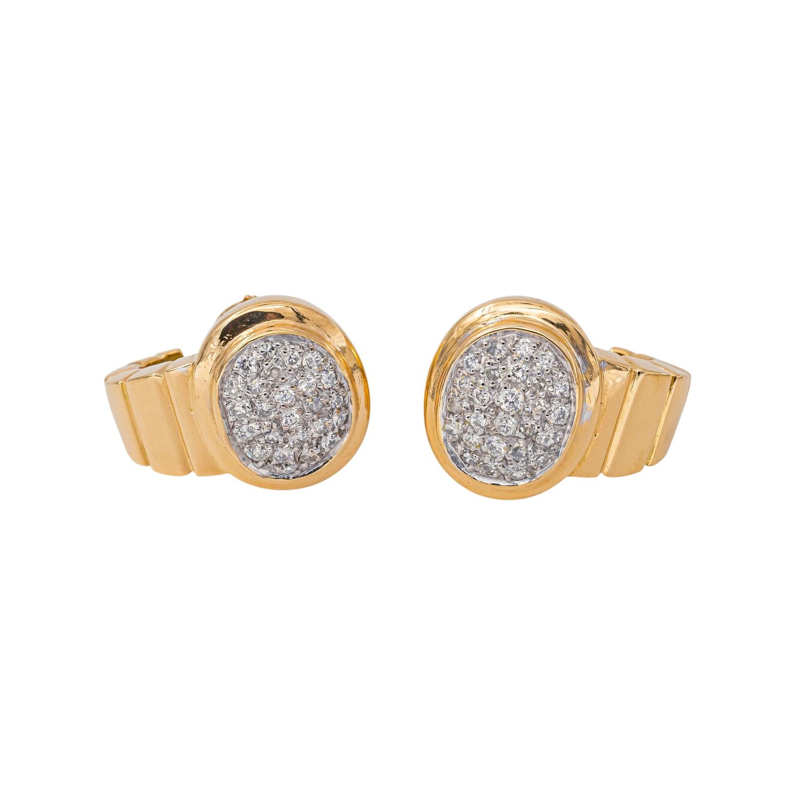 Yellow Gold Diamond Earrings