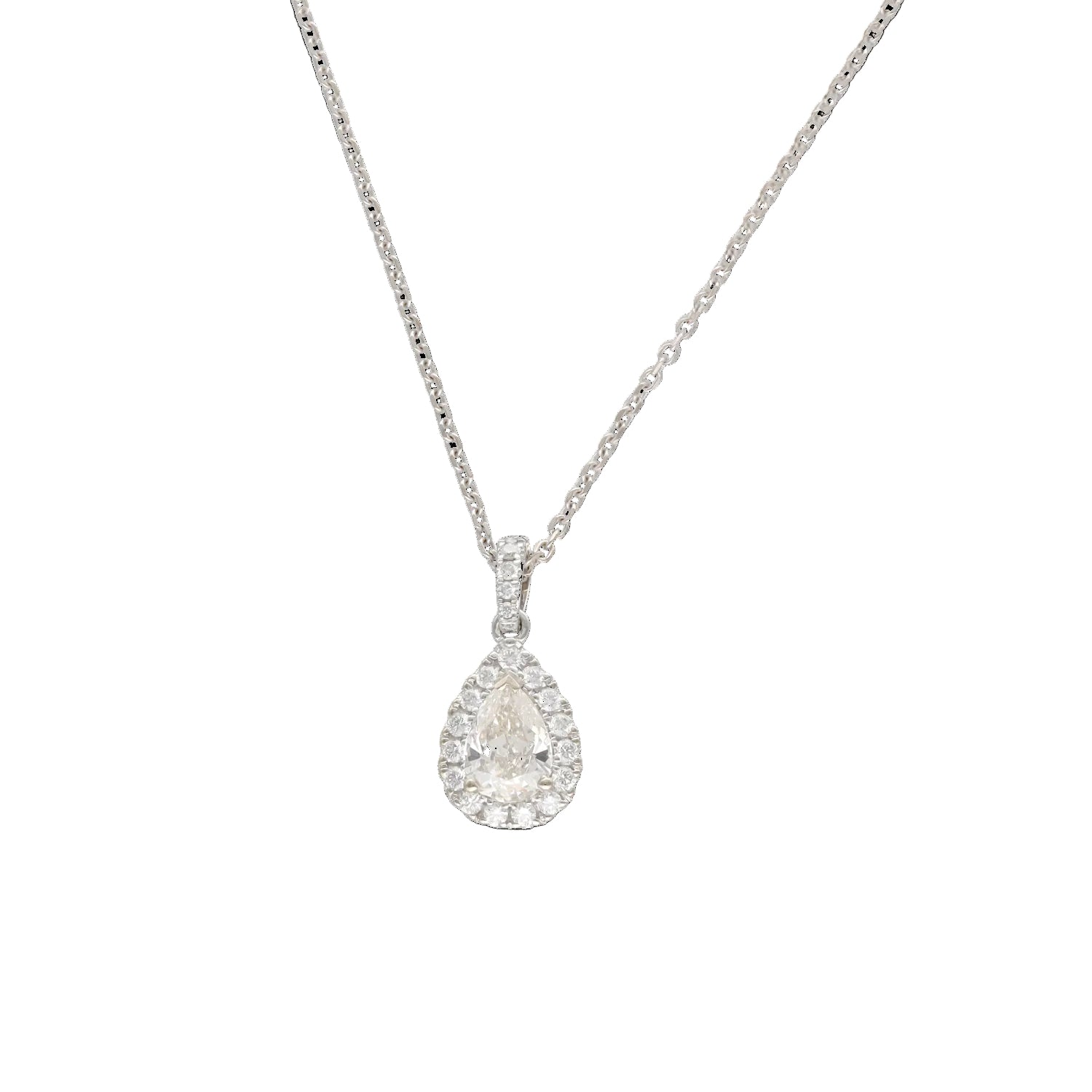 Necklace Pendant in White gold and Diamonds